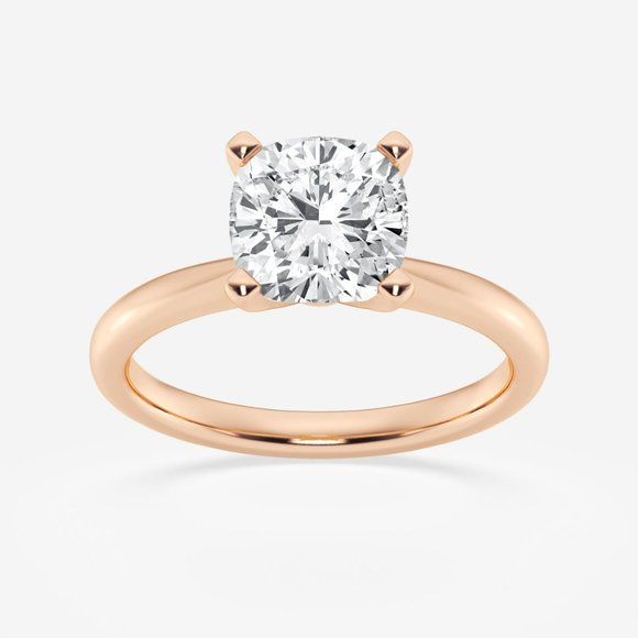 2 CTW Cushion Lab Grown Diamond Petite Solitaire Engagement Ring - Picture 5 of 6